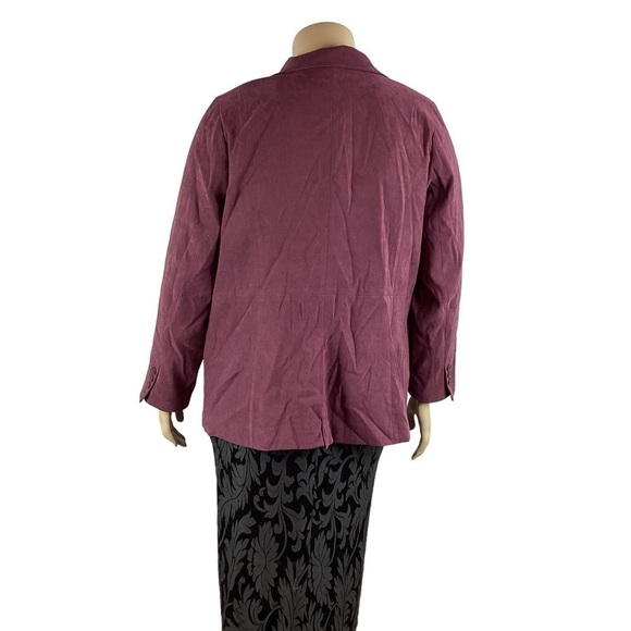 Denim & Co Blazer Size 1X Purple One Button - Picture 5 of 6